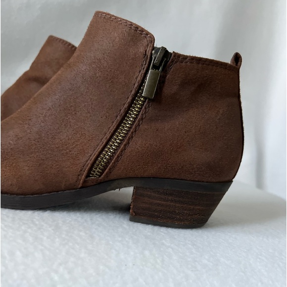 Carlos by Carlos Santana Size 8 1/2 Brown Fabric Double Zippered Ankle Booties - Picture 6 of 14